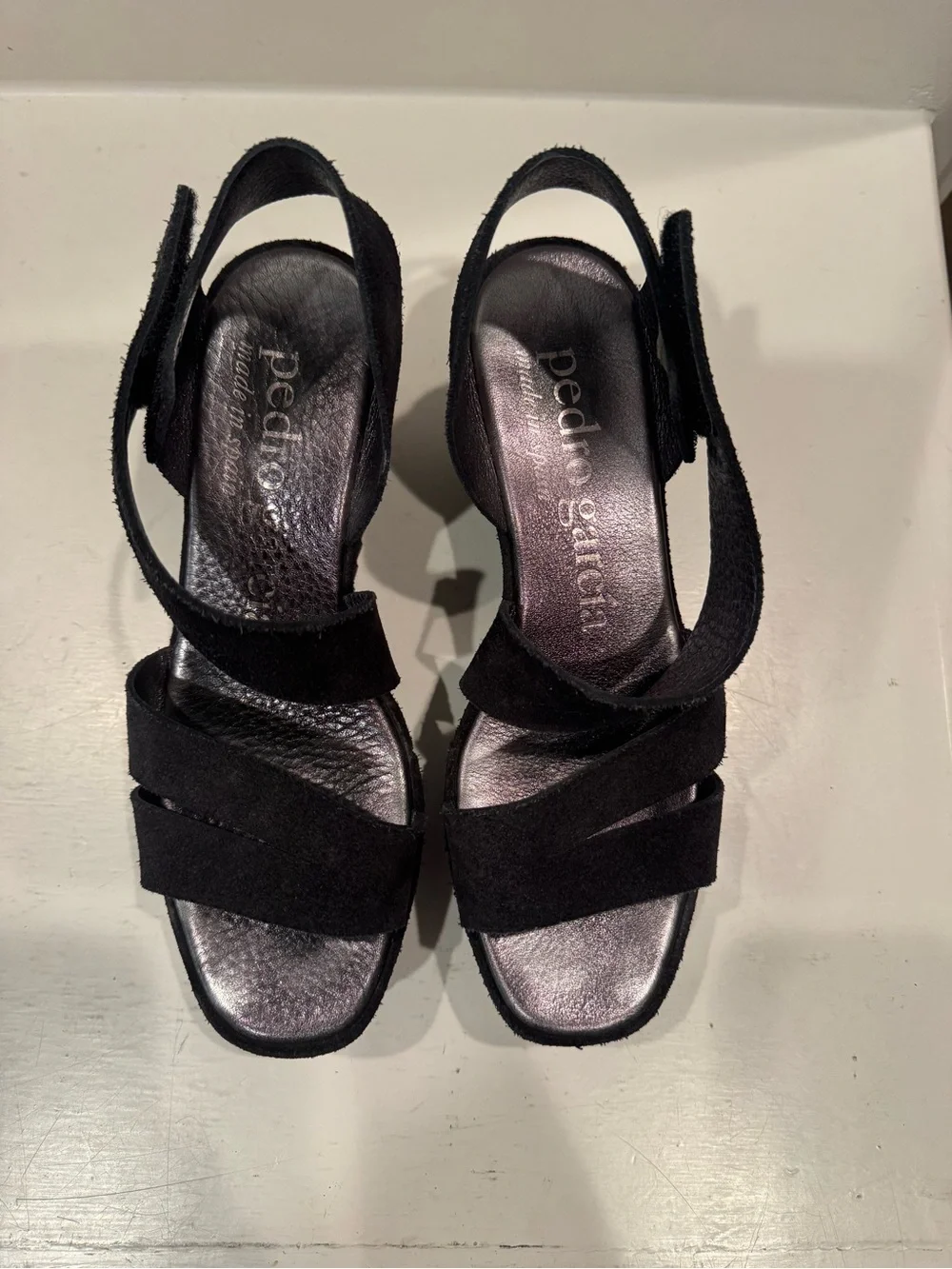 Pedro Garcia Black Wedge Sandal